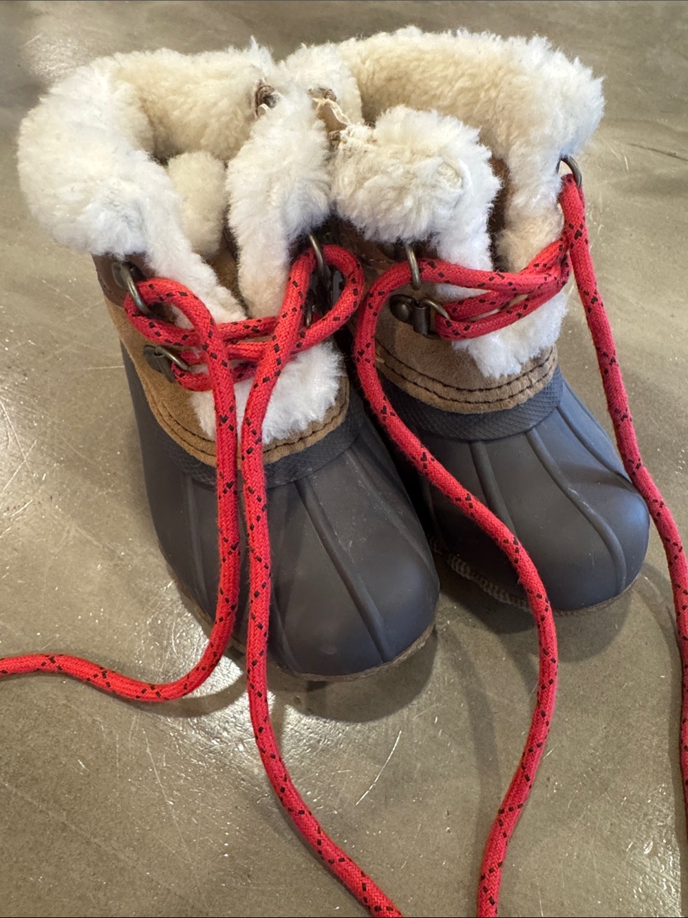 Sperry Infant/Toddler Alpine Saltwater Jr. Duck Boots in Brown, Tan and Red
